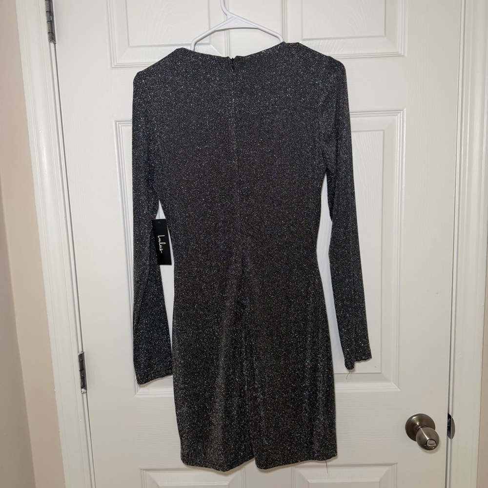 Lulu's Sparkling Black Cutout Dress - Picture 6 of 6
